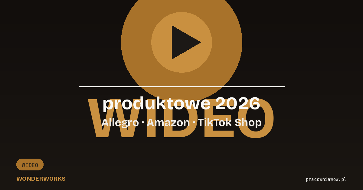 Wideo produktowe: Allegro, Amazon, TikTok Shop 2026 - Wonderworks